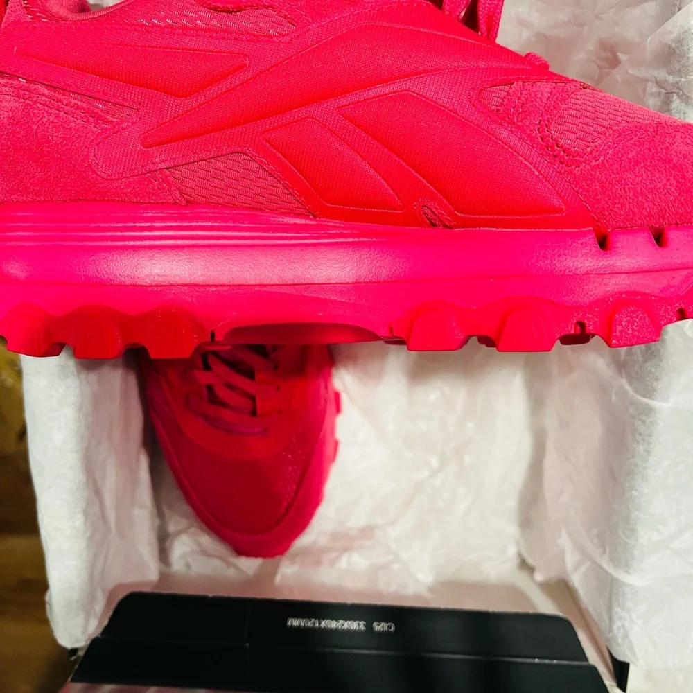“HOT PINK CARDI B REEBOK GYM SHOES” - Picture 3 of 5